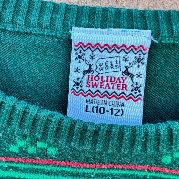 Holiday Sweater Naughty/Nice list Ugly Christmas sweater kids side large - Picture 3 of 3